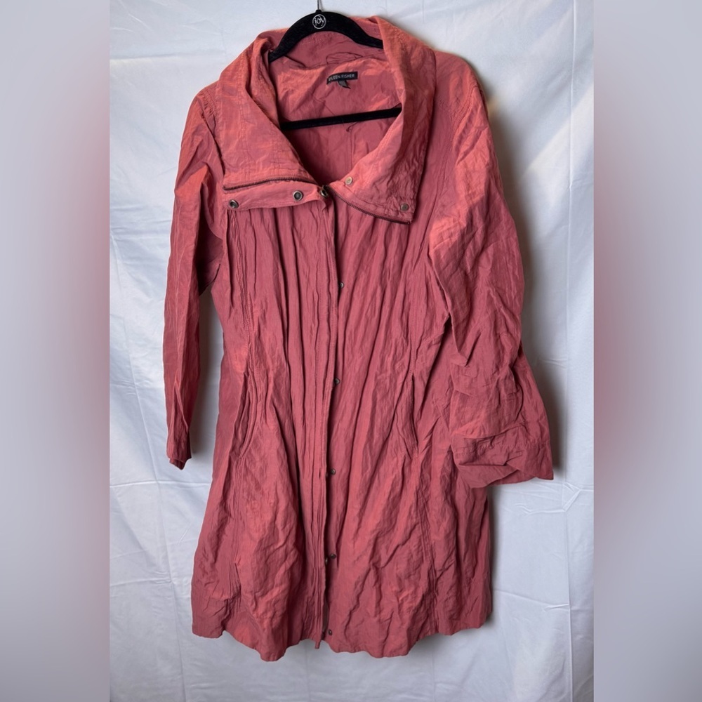Eileen Fisher Dusty Coral Lightweight Trench Coat